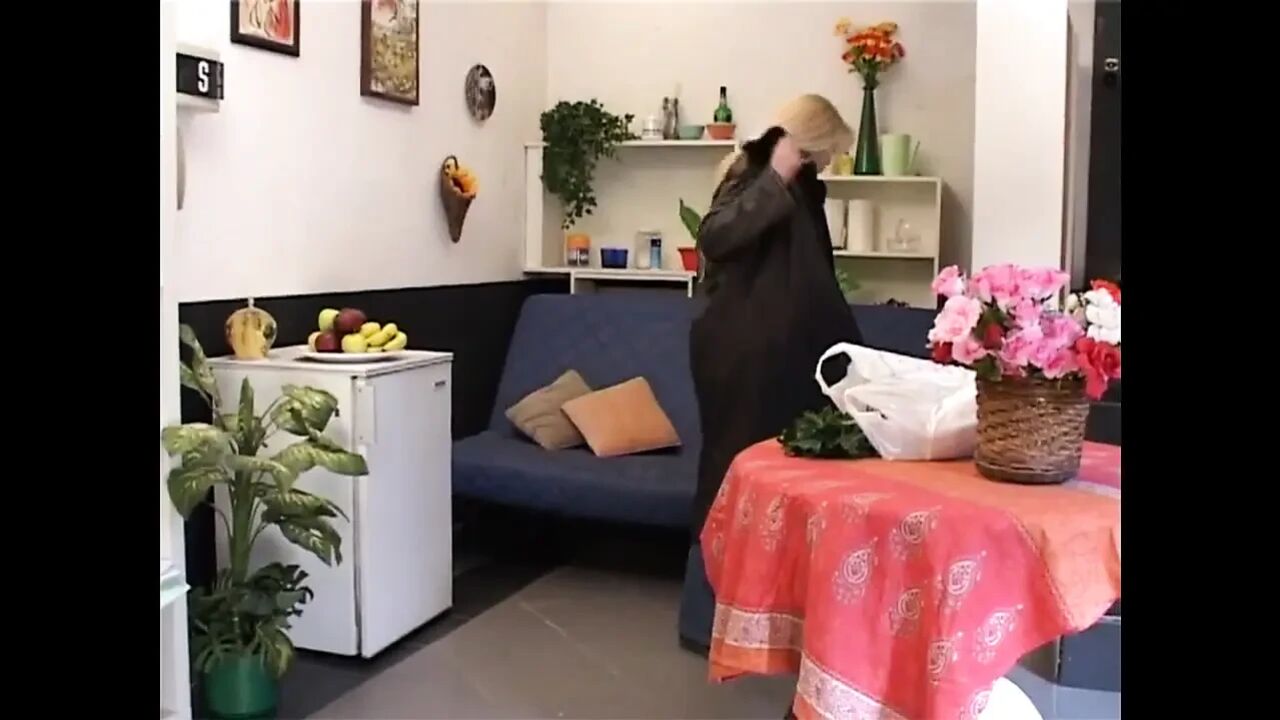 Blonde Milf fucking in the kitchen