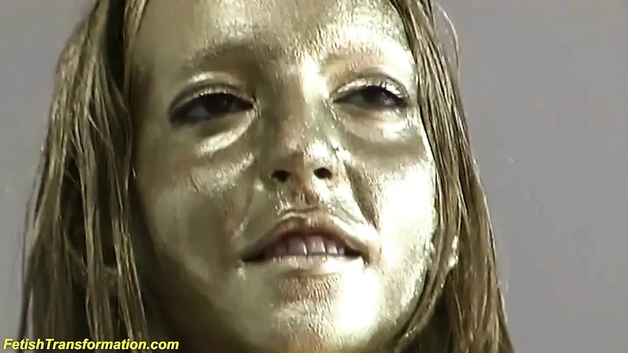 Real gold body painted teen statue