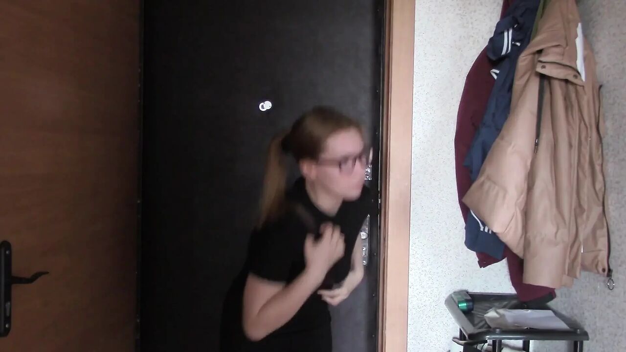 After Work Beauty Jerks off to Porn with Lesbians