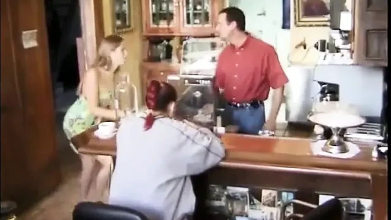 Horny dude walks in on hot babe in the restroom and gives her a good bang