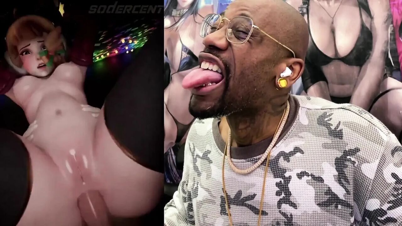 Tight Wet Bald Pussy D.va Getting Anal Fucked From Behind Like a Gooner Slut