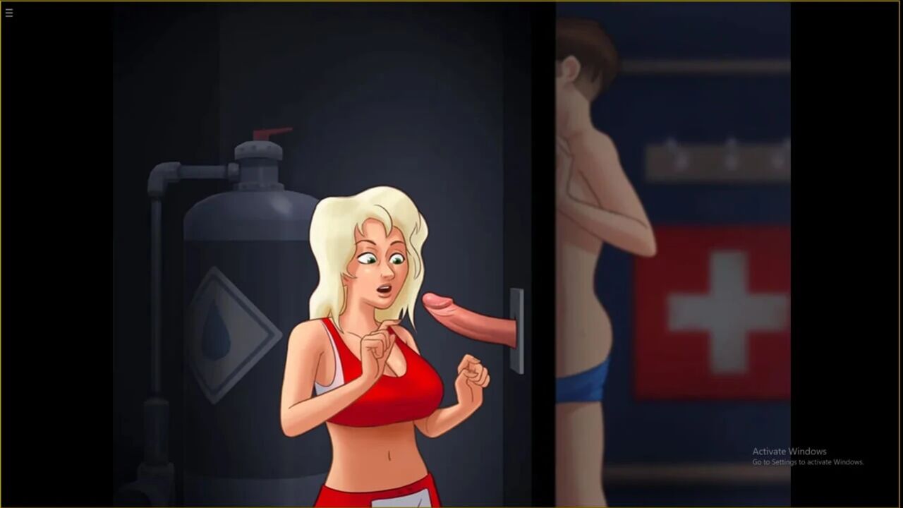 Horny Swim Trainner Cassie Loves Glory Hole Blowjob In Summertime Saga