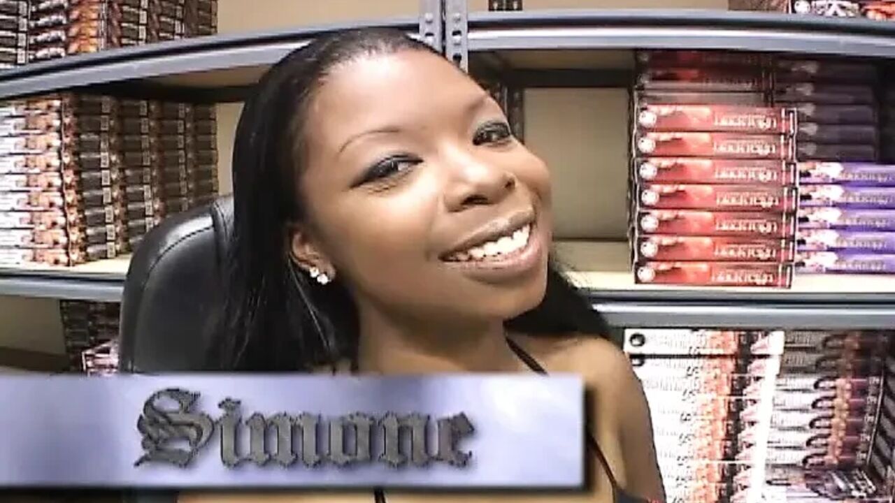 Young Black Slut Gives a Blowjob to a Big Black Cock Cumming in Her Mouth