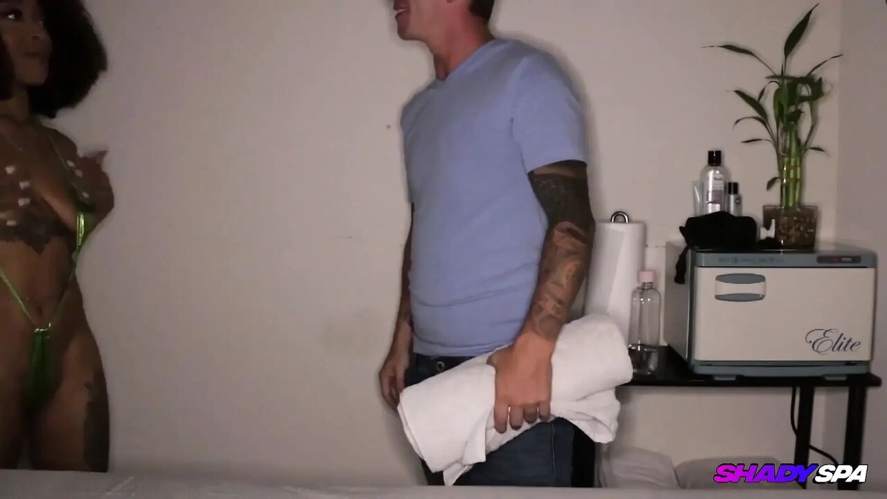 Mena's Naughty Massage Jerk-off