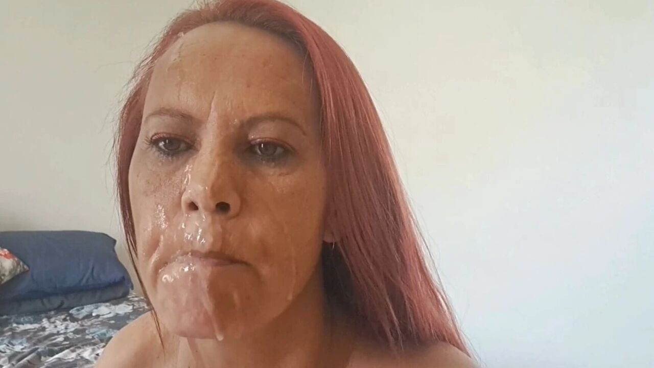 Smoking Big Tits MILF Sucks Cock, Gets Huge Cumload in Face!
