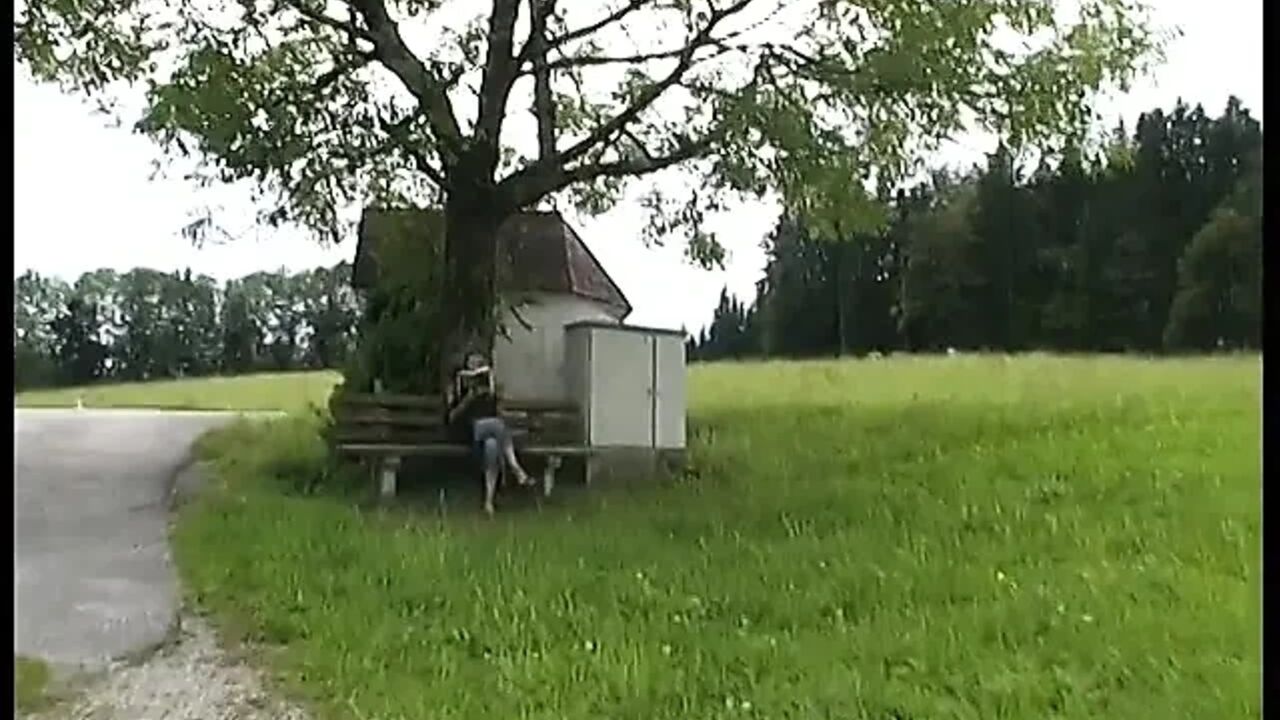 Horny outdoor fucked by the mask man