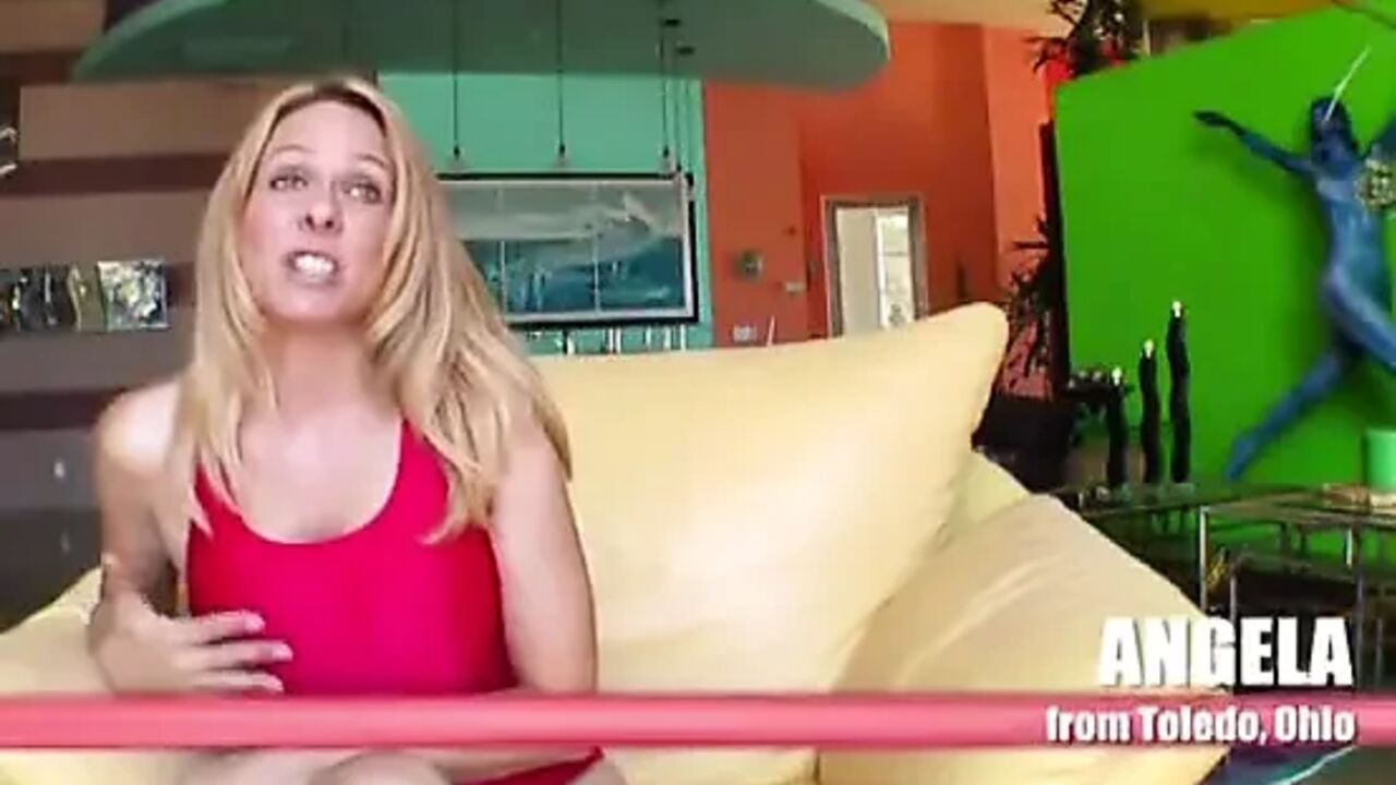 Blonde Milf Angela fucks stud