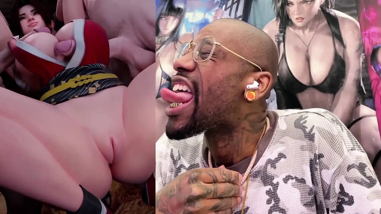 Thicc Fat Bald Pussy Mai Breast Fucking Two Gooner Cocks Until She Gets Cum Covered, Big Breast Kiriko Getting Heavy Backshots