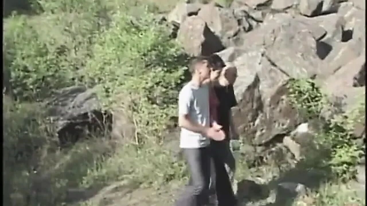 Experimental bisexual threesome embark on a cum quest in the mountains