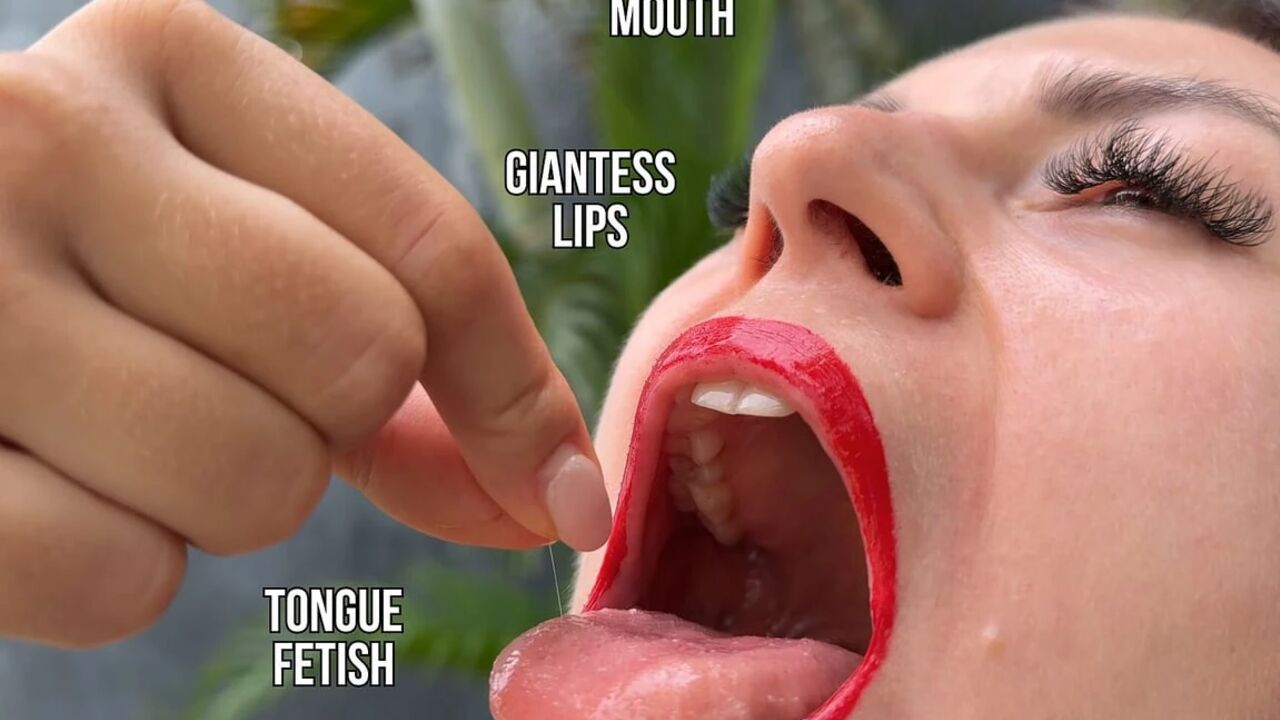 Giantess Lips, Mouth, Tongue Fetish 4K
