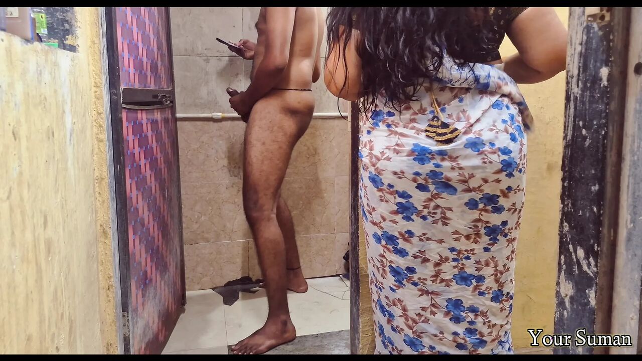 POV Indian Stepmom caught in bathroom and having horny feeling in the pussy