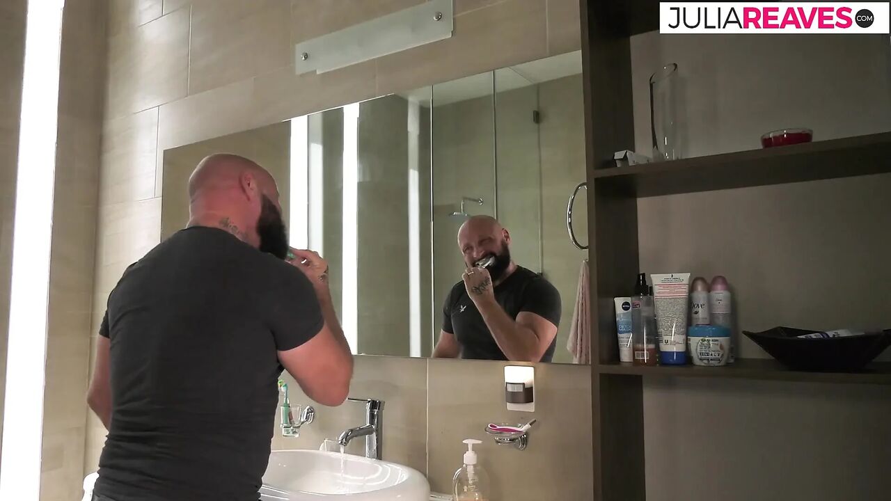 Slut sucks cock then bends over for a fuck to mouth cumshot