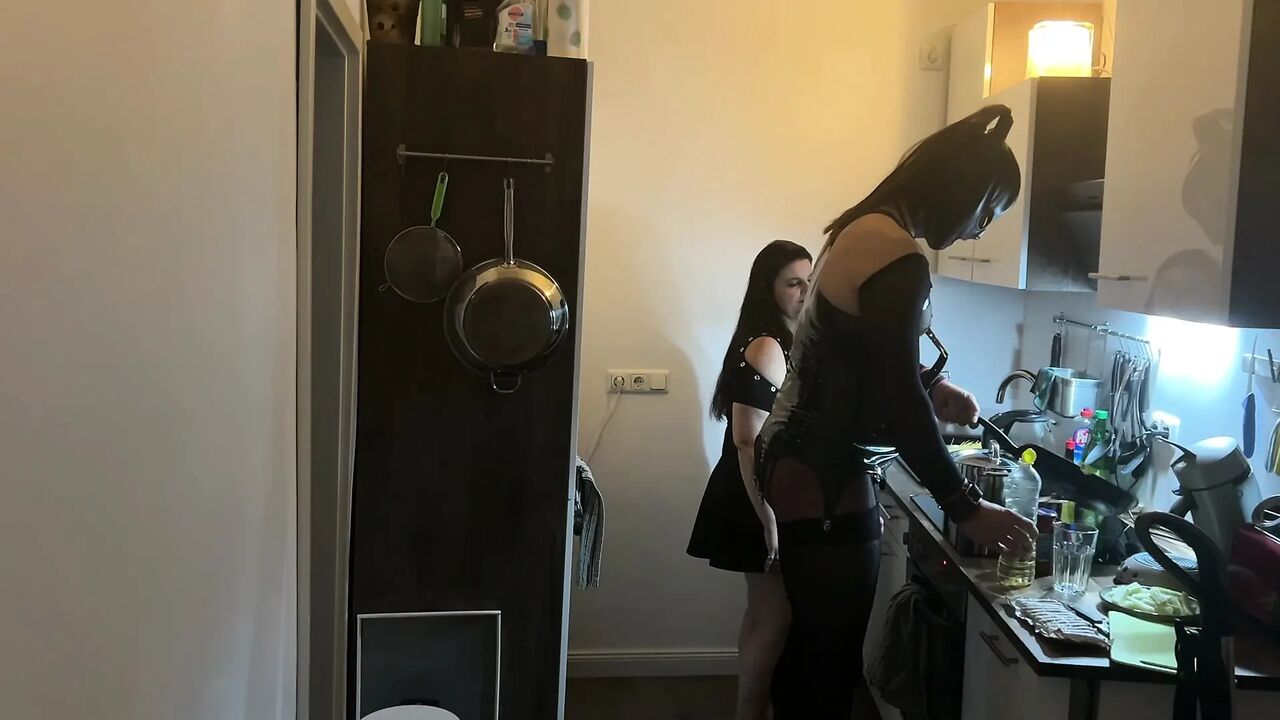 Fetish Lofts Cooking Session with TV Slave Part 3-4.