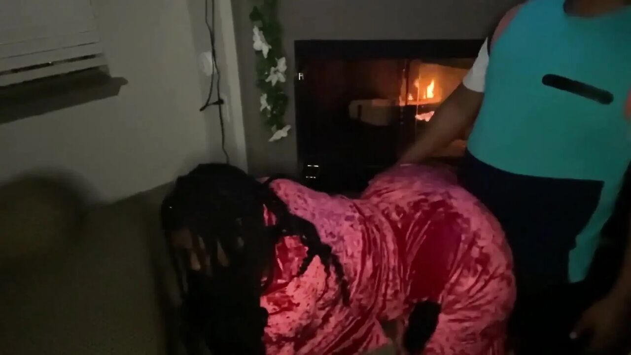 Fire place big booty fuck doggy cumshot sexy