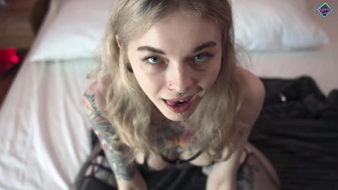 Lovely blonde in stockings gives a footjob and more. Karneli Bandi