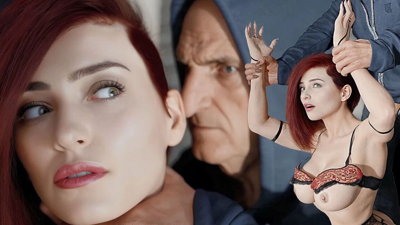 Beautiful Redhead MILF Fucked by a Horny Oldman