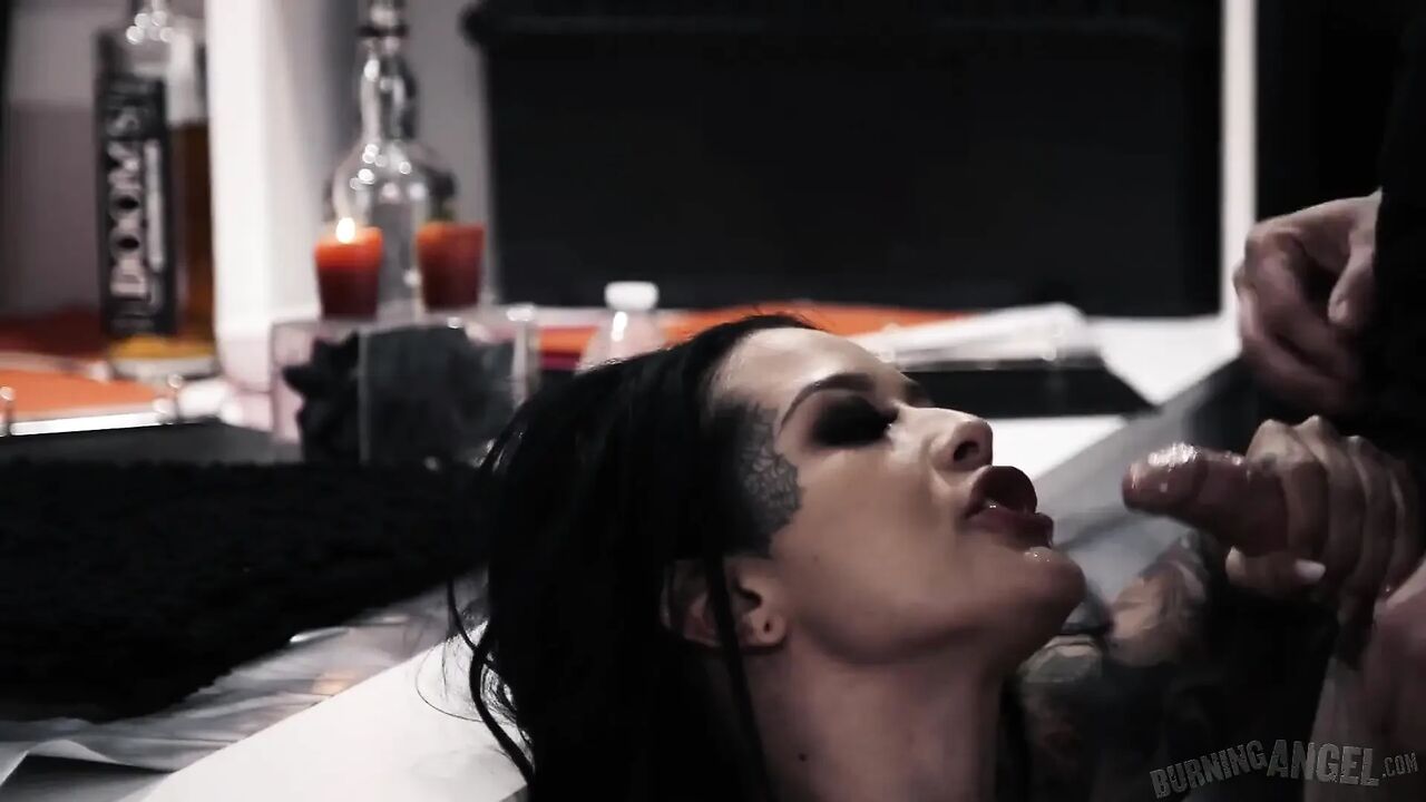 Burning Angel - Gorgeous Gothic Babe Katrina Jade Gets Her Pussy and Face Fucked Until Messy Facial