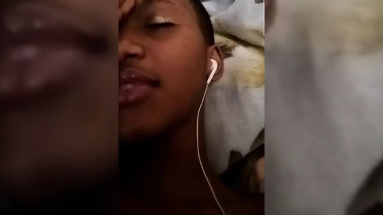 Ebony Horny Girl Masturbating with Her BF on Video Call, She Squirts