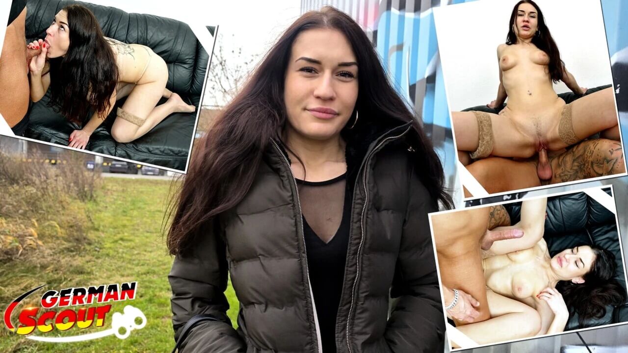 GERMAN SCOUT - Slim Czech Teen Stefani Jameson with Saggy Tits Pick Up for First Casting Fuck
