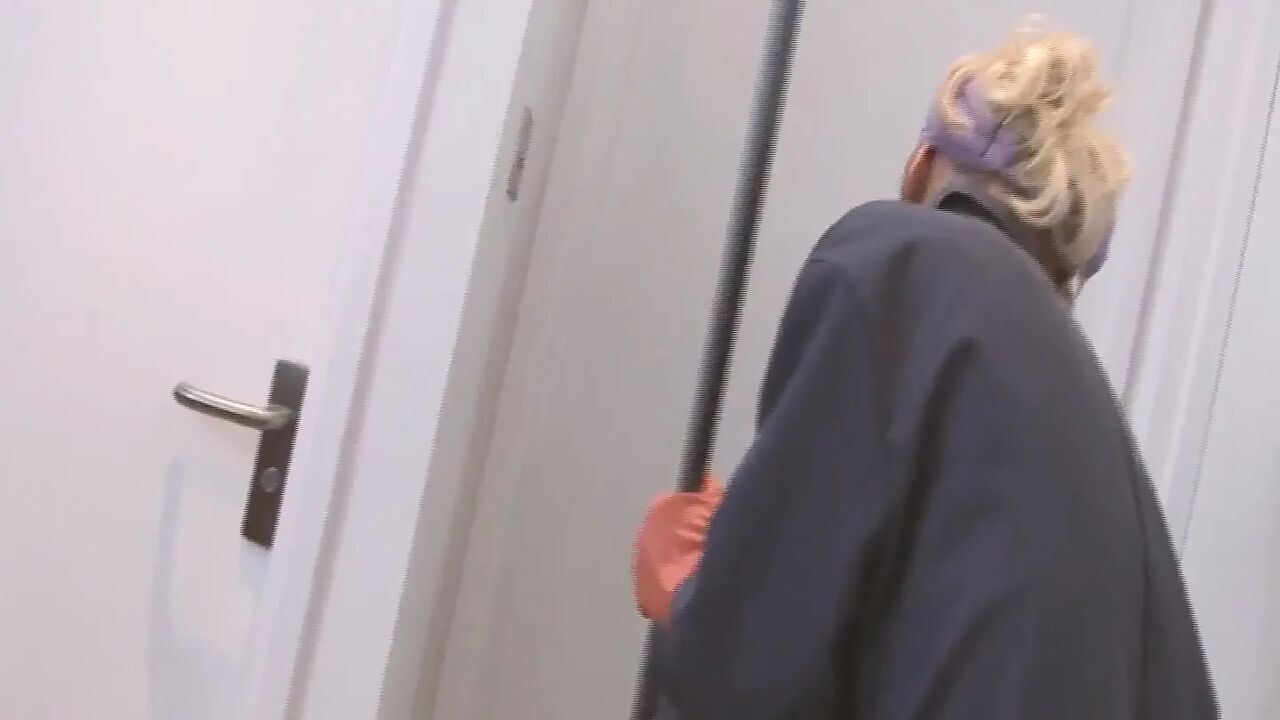 Better in the Bath Scene-3_blonde Cleaning Girl Enjoys Fucking in the Bathroom While She Works