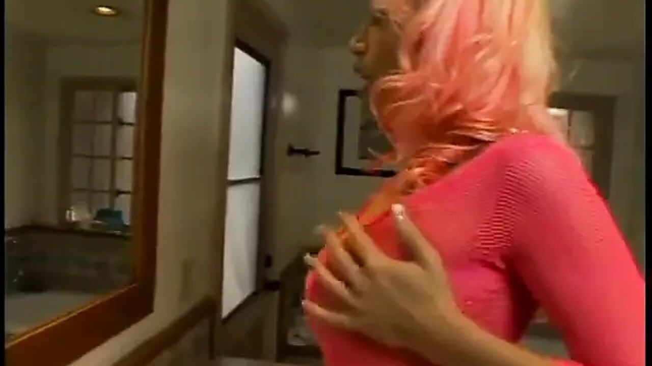Group of dudes gets BJs and facializes dirty slut in pink lingerie