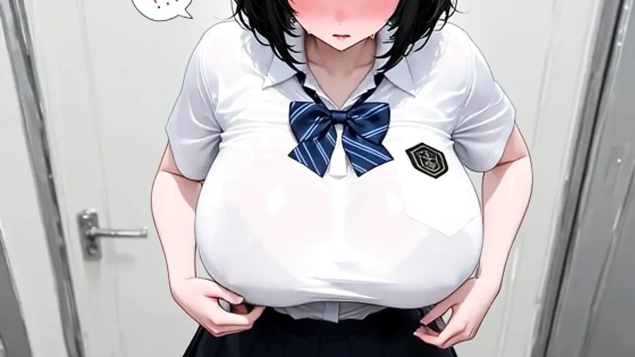 Short black hair and huge beauty