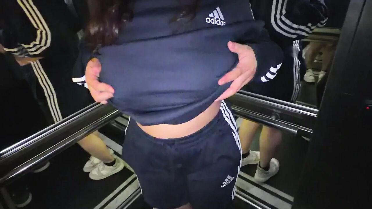 My slutty neighbor strips naked in the elevator, sucks me nice and I break her ass in her apartment