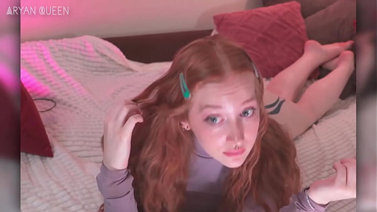 Anal Masturbation With a Blowjob from a Red-Haired Bitch - Aryan Queen