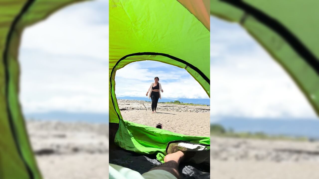 I took my stepsister to the beach and fucked her outdoors where everyone can see us