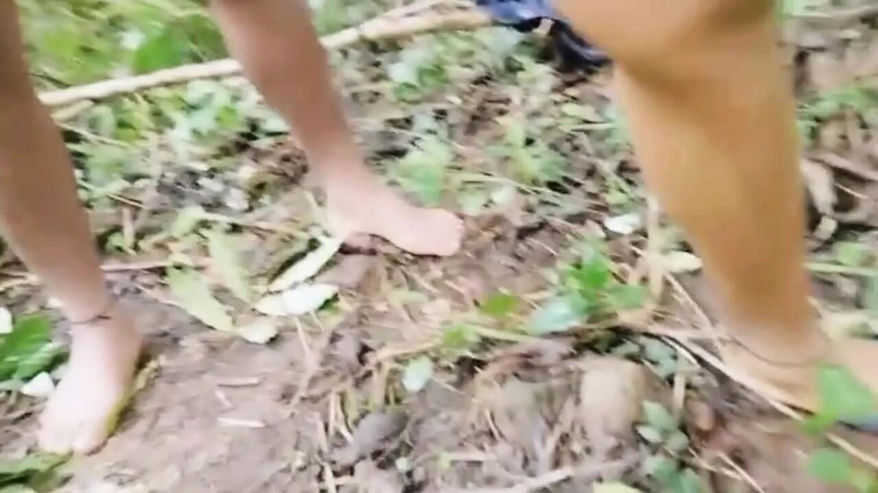 indian desi tribal girl blowjob and doggy sex with owner in jungle