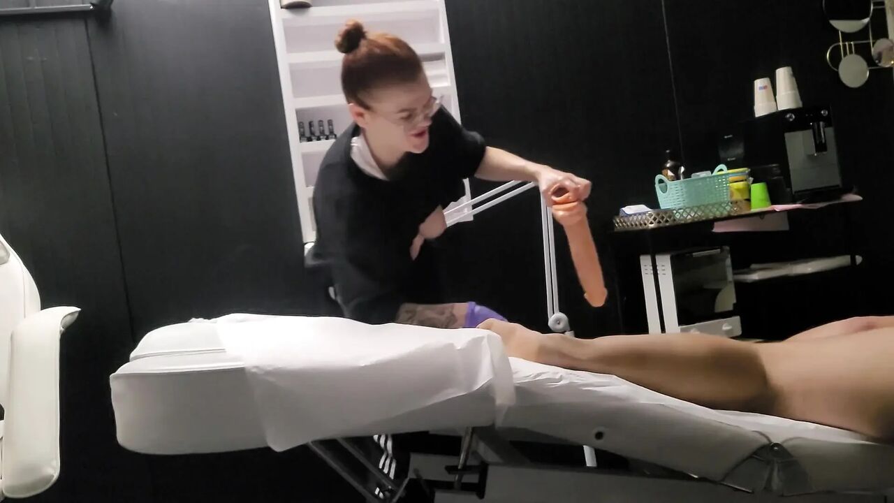 After Massage, Pegging Compilation, Masseuse Pegg Him by Dildo or Strapon Making Huge Cumshots