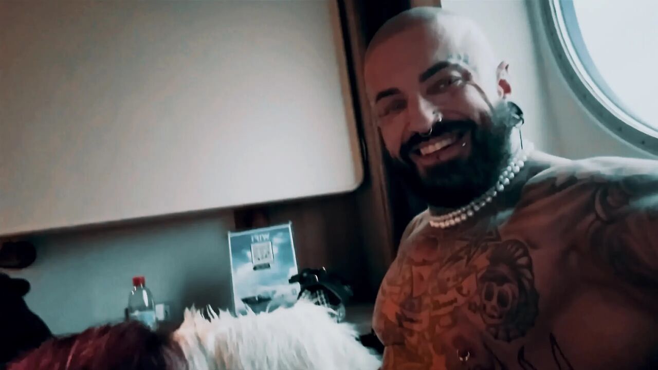 She Gives Me a Messy Blowjob on My Pierced Cock on the Ferry. I Cum in Her Mouth and Kiss Her, Licking the Cum