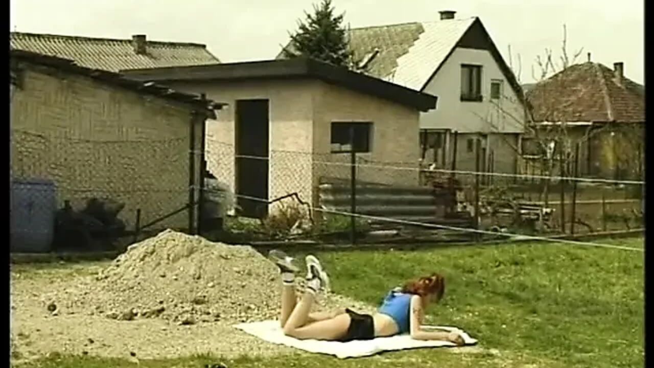 Skinny redhead teen fucked in the workshop