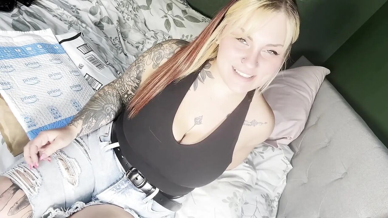 Unboxing: Trying Lace Panties, Dresses, and a Big Dildo