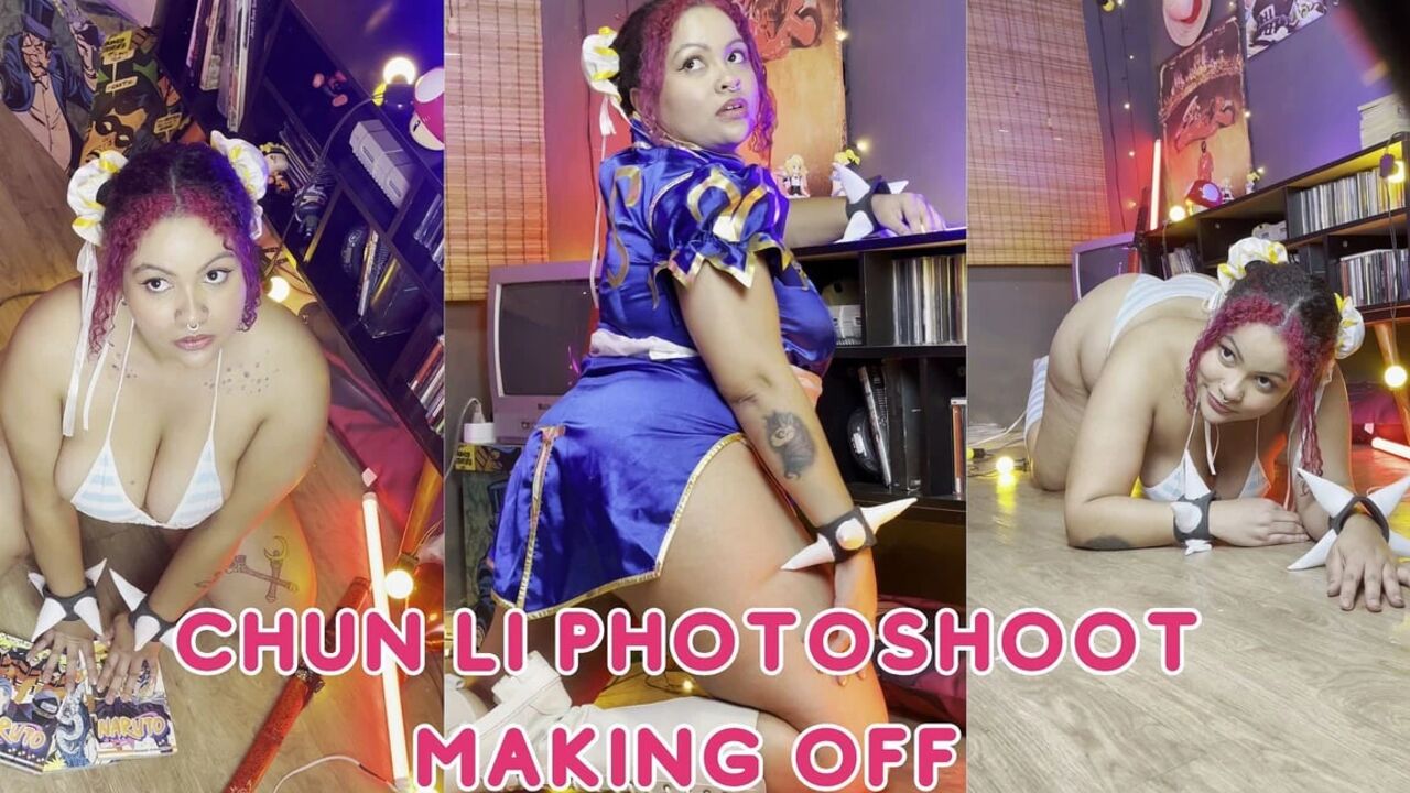 Chubby Girl Chun-li Photoshoot Making of Thick Curves Cosplay Behind Scenes