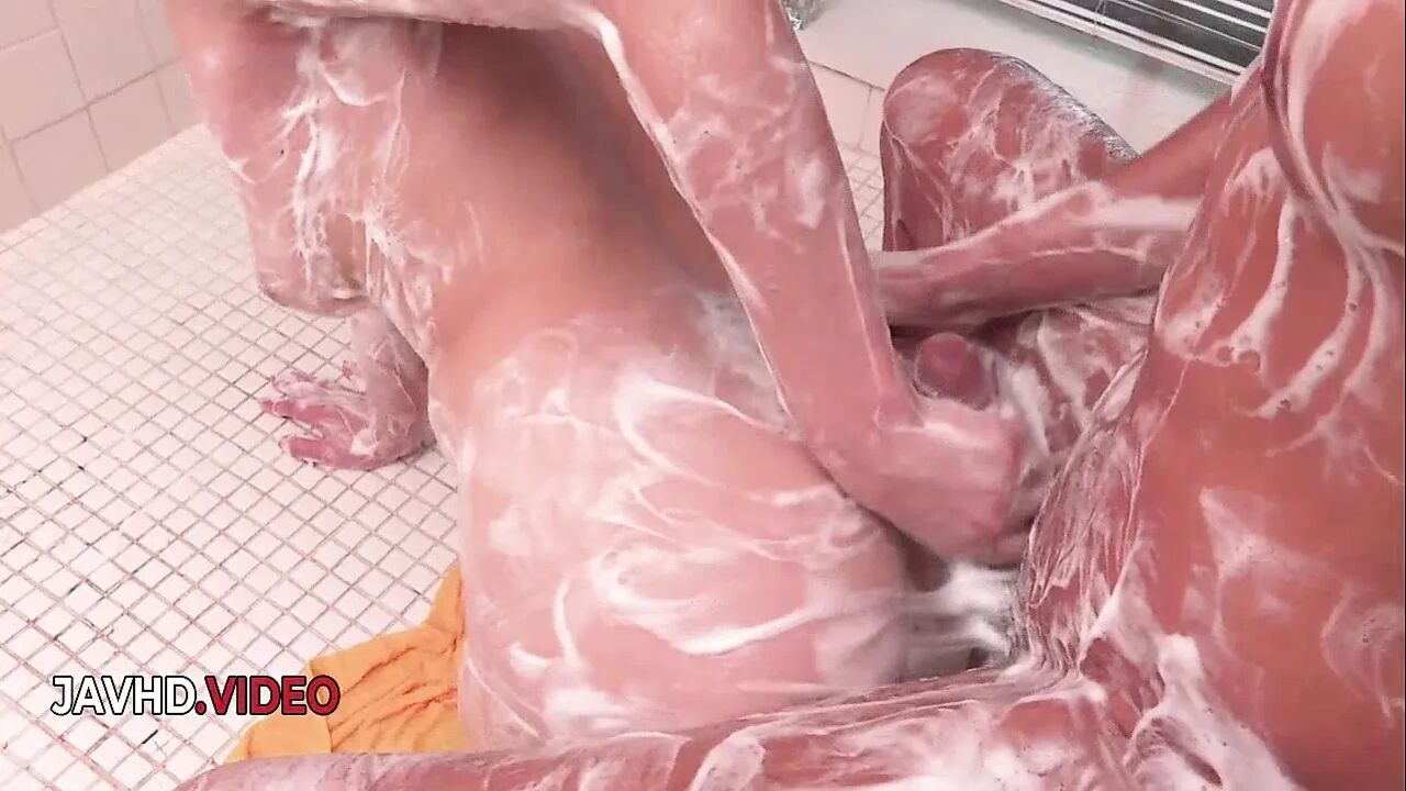 Naughty JAV Brunette Anne Sucks Cock in Shower While You Watch Close Up