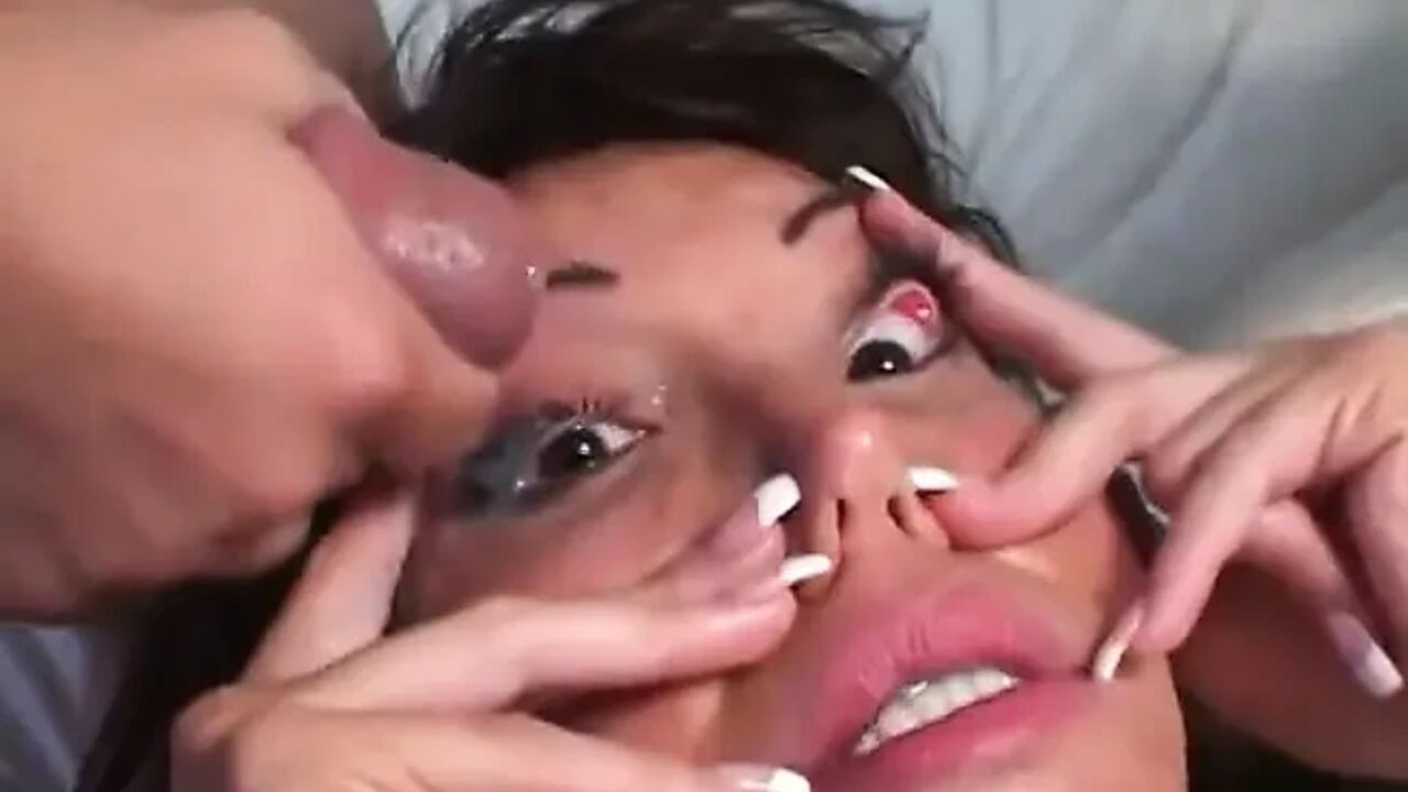 Busty ebony loves to suck many cocks!