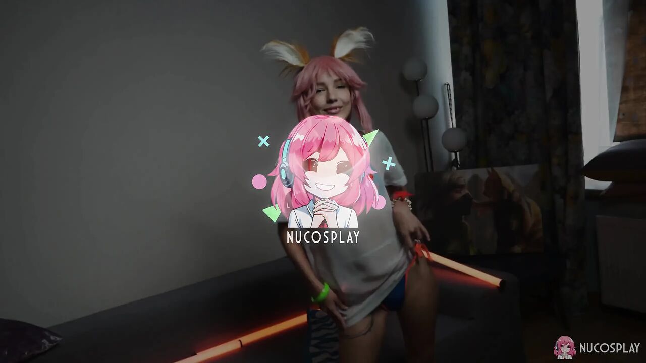 Young Furry Slut, Tea Mint, Fucks Herself with a Glass Dildo