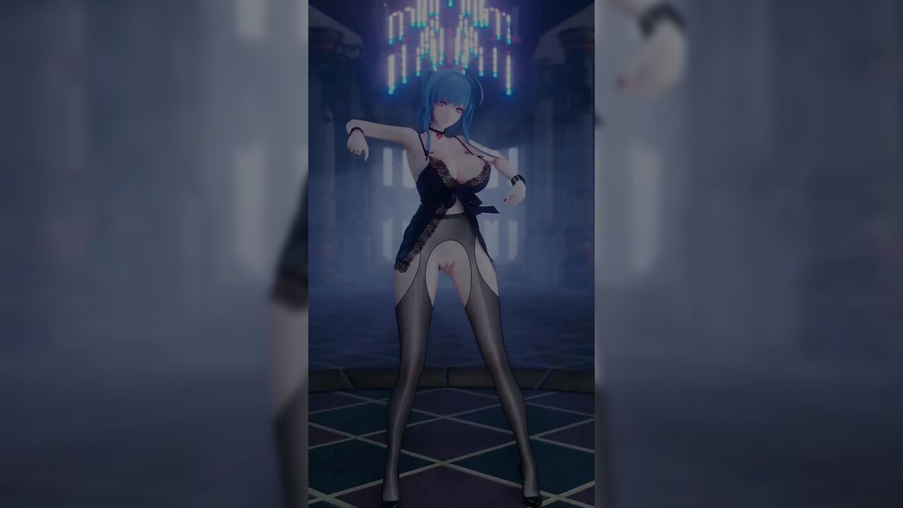 [mmd] T-ara - Number Azur Lane; Lace; Lingerie; Crotchless Black Stockings