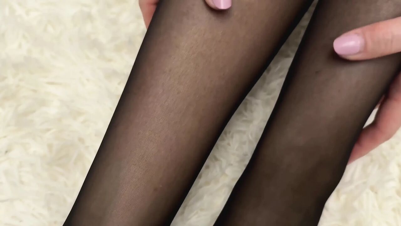 Mature Wife in Seamless Black Pantyhose Sucking Husbands Cock
