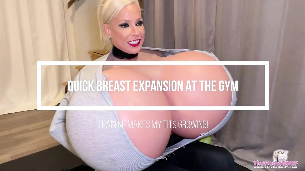 Quick breast expansion at the gym! My zipper can't hold it