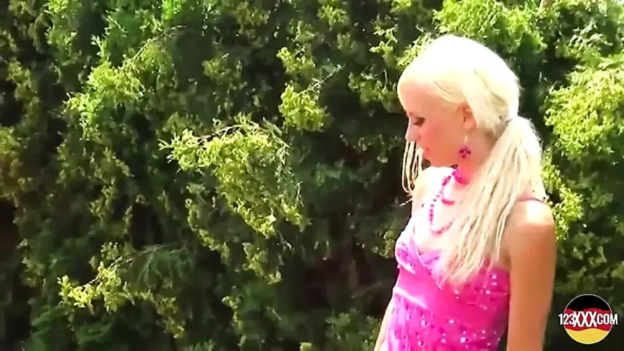 German Blonde Getting Her Shaved Cunt Smashed in POV