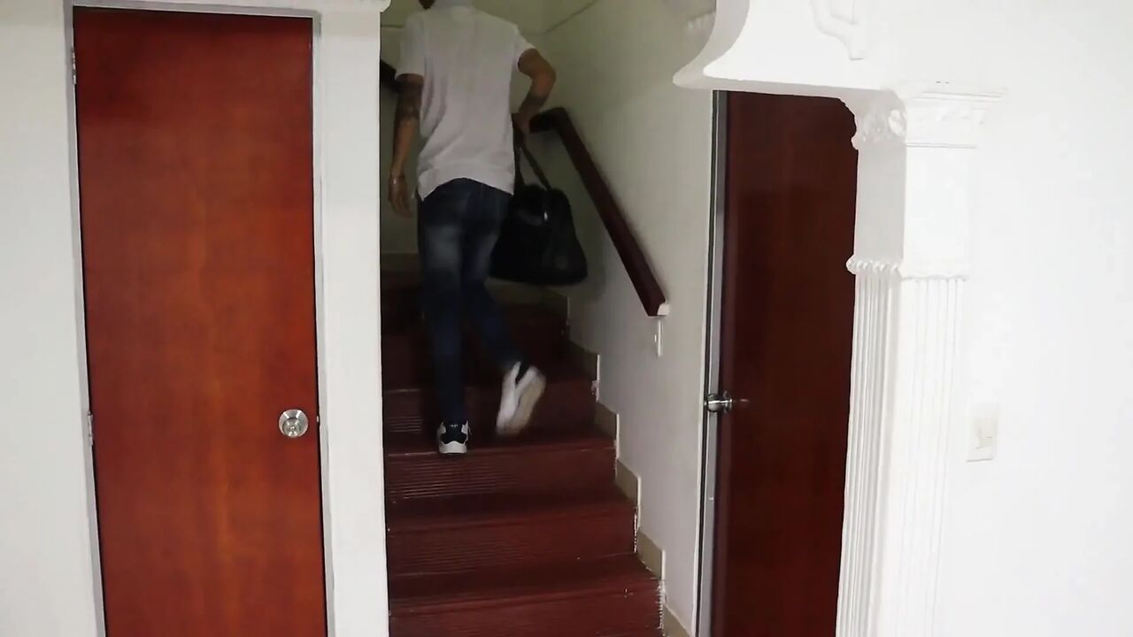 Real Amateur Sex, My Handsome Stepbrother Goes to His Room and I See That He Touches His Penis