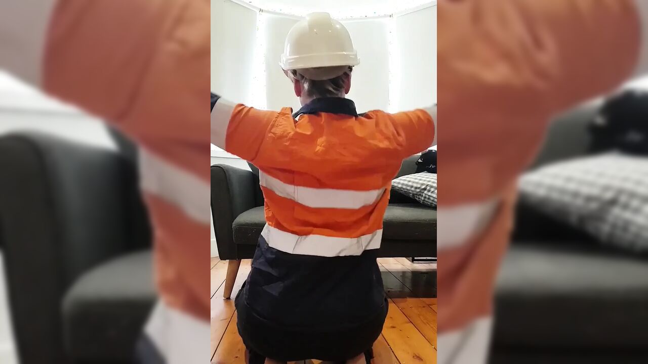 Nude /finger Bash Sexy Strip in My Hi Vis Work Wear and Hard Hat. I'm I Naughty Tradie Girl. String Down Nude Where I Finger Mys