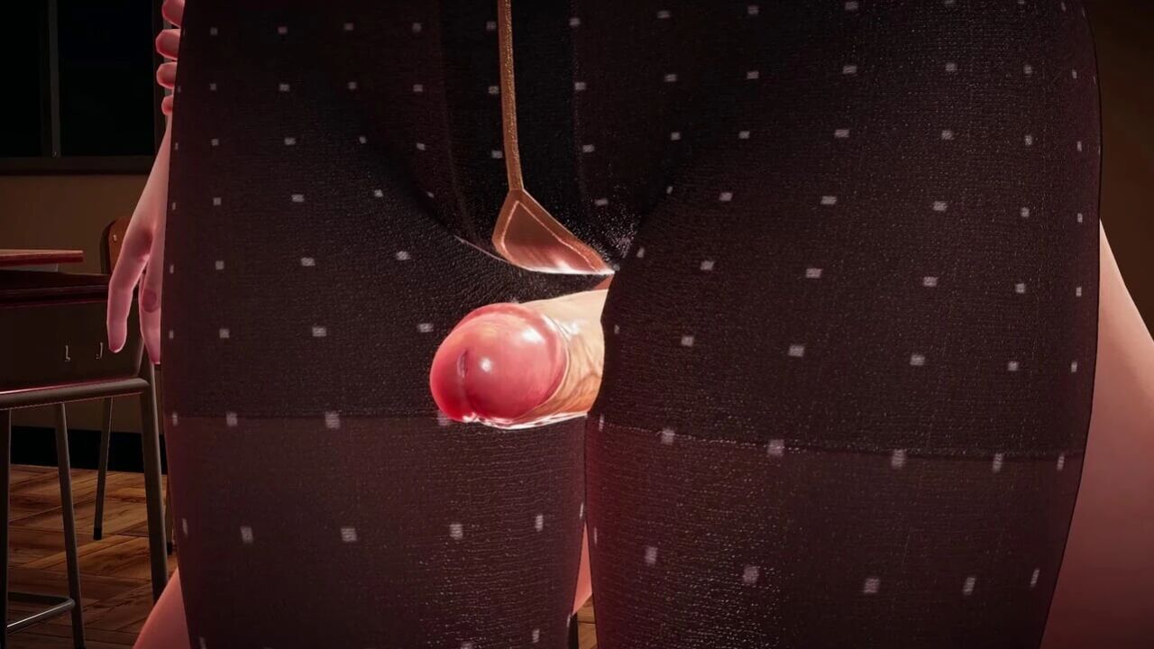 Nylon-Clad Sexy Teacher Rino: 3D Animation - Thighjob Fetish Big Dick, Close-Up Pussy Views in Parallel Plank Pose, Creampie
