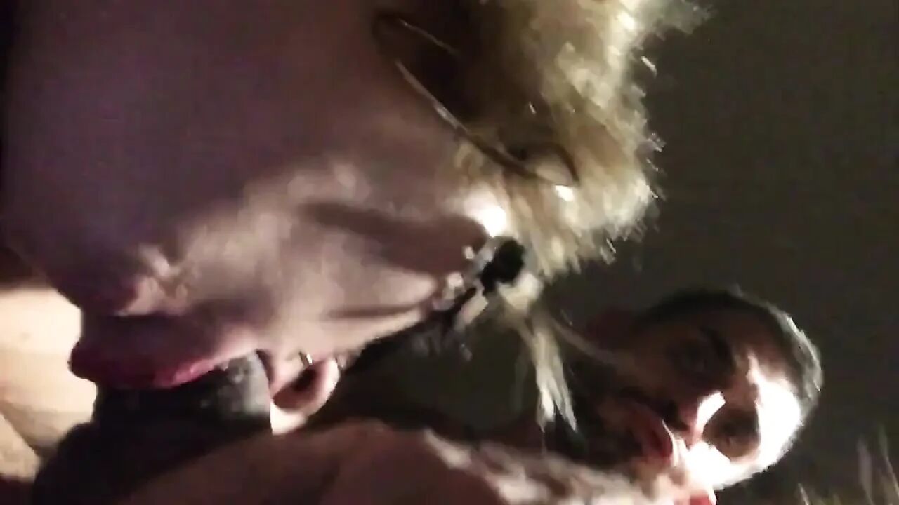 Stoyca masked performing an oral tecnique
