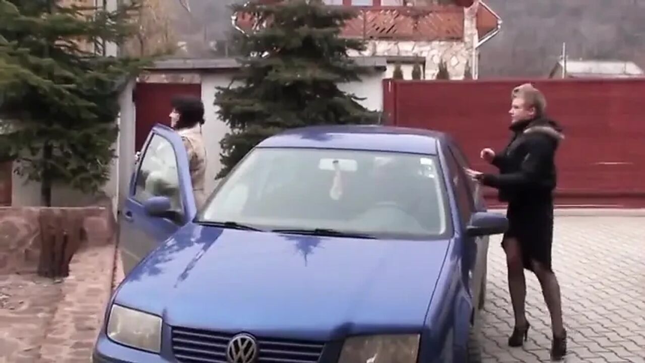 Mature lesbian has a new young toy!