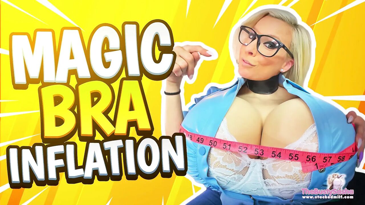 Magic bra inflation, I'm so happy to have huge tits!