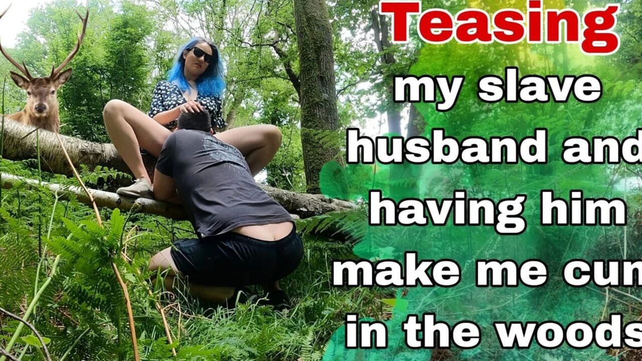 Teasing My Femdom Slave in the Woods