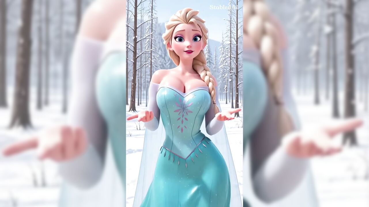 Princesses dance and show off huge tits